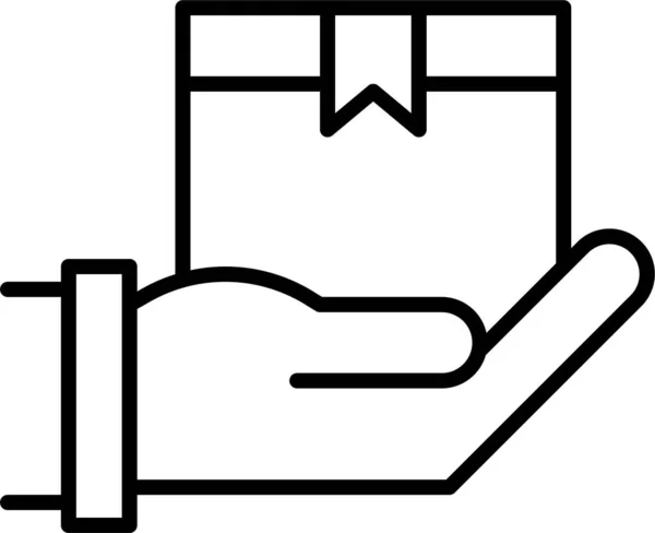 Box Lieferung Hand Symbol — Stockvektor