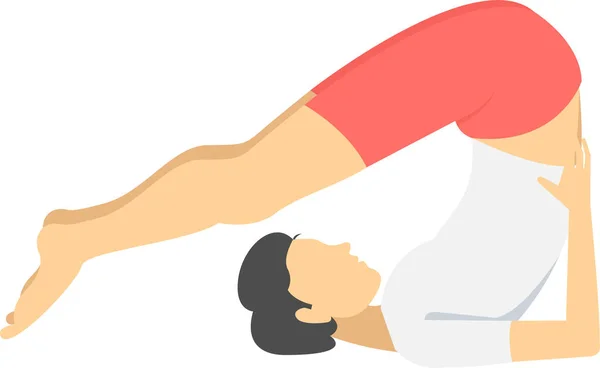 Yoga Fitness Icoon Platte Stijl — Stockvector