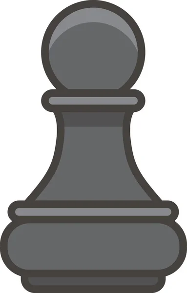 チェスポーン塗りつぶしアウトラインスタイルのアイコン — ストックベクタ