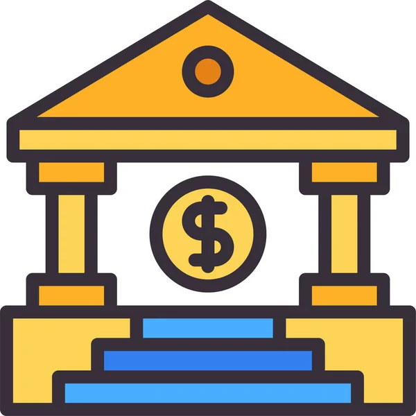Building Banking Finance Icon — Stock Vector