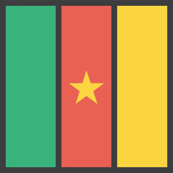 Icône Camerounaise Africaine Forme Contour Rempli — Image vectorielle