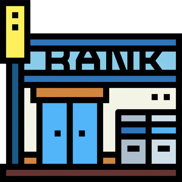 Bancaire Gebouwen Financieringsicoon Bancaire Financieringscategorie — Stockvector