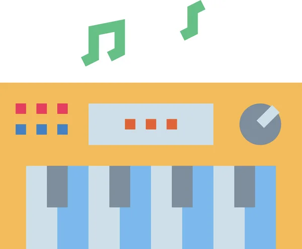 Electronic Keyboard Music Icon Flat Style — Stock Vector