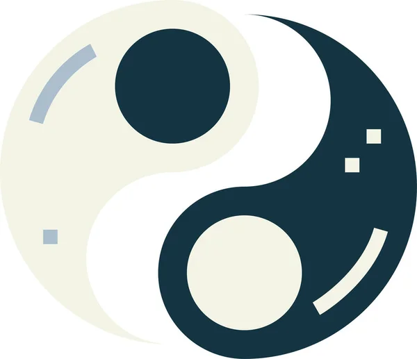 Polaridad Taoísmo Unidad Icono Estilo Plano — Archivo Imágenes Vectoriales