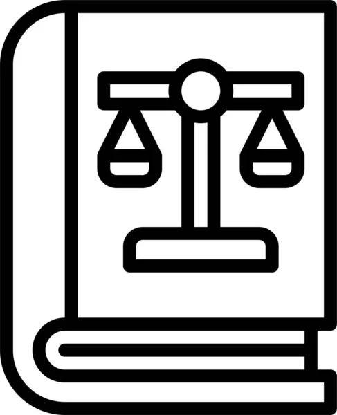 Libro Leyes Icono Justicia Estilo Esquema — Vector de stock