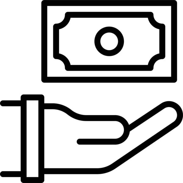 Mano Dinero Financiación Icono — Archivo Imágenes Vectoriales