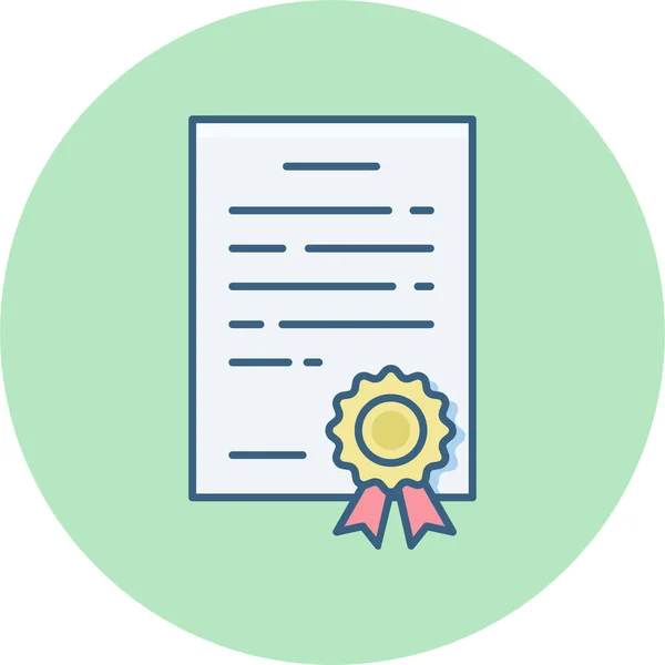 Certificado Certificación Grado Icono Estilo Contorno Lleno — Archivo Imágenes Vectoriales