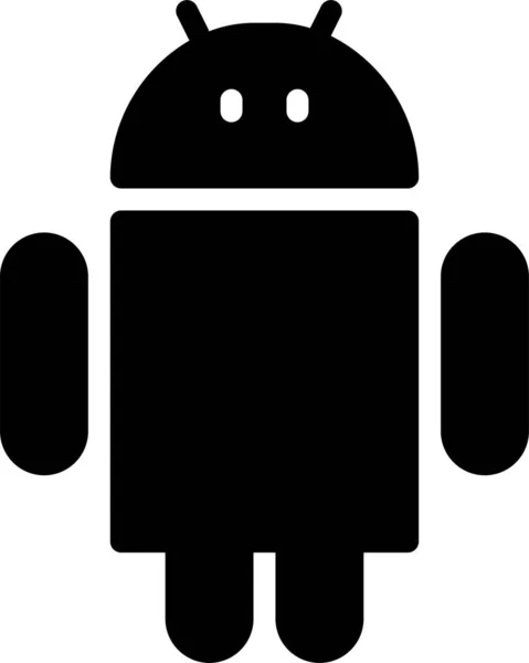 Android Logo Plná Ikona Pevném Stylu — Stockový vektor