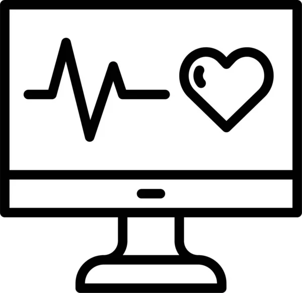 Kardiogram Ecg Srdeční Ikona — Stockový vektor