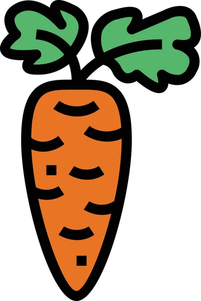 Carrot Diet Food Icon Filled Outline Style — Stock Vector