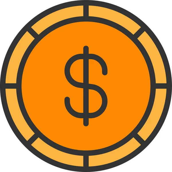 Pièce Dollar Finance Icône — Image vectorielle