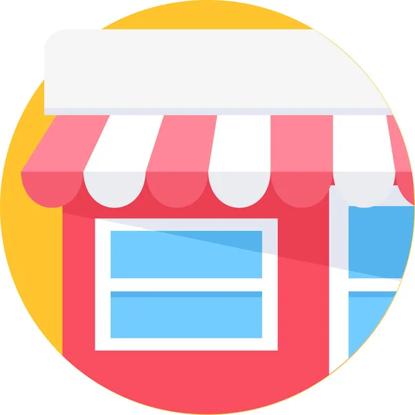 Market Shop Store Icon Flat Style — Stock Vector