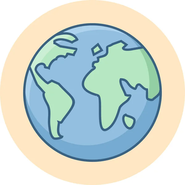 Global Globe Filled Outline Icon Filled Outline Style — Stock Vector