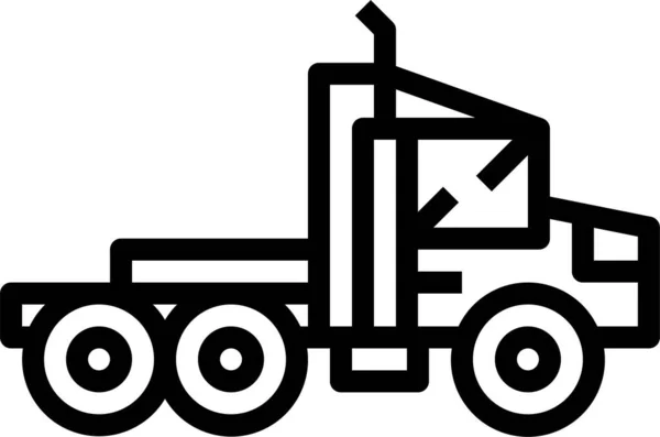 Delivery Trailer Transportation Icon Outline Style — Stock Vector