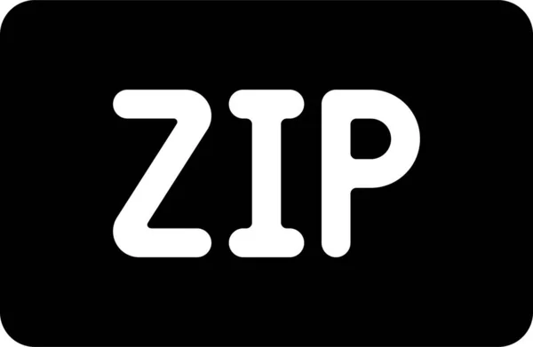 Datei Zip Symbol Solidem Stil — Stockvektor