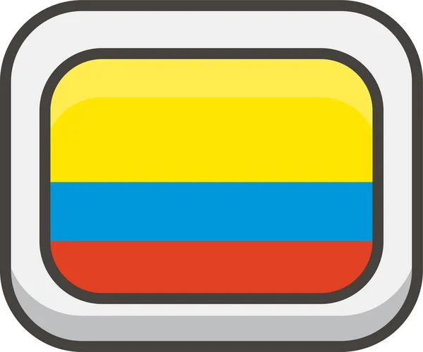 Kolombiya Bayrağı Ana Hatları Doldurulmuş Simge Biçiminde — Stok Vektör