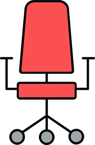 Bosschair Stol Kontor Ikon Fylld Kontur Stil — Stock vektor