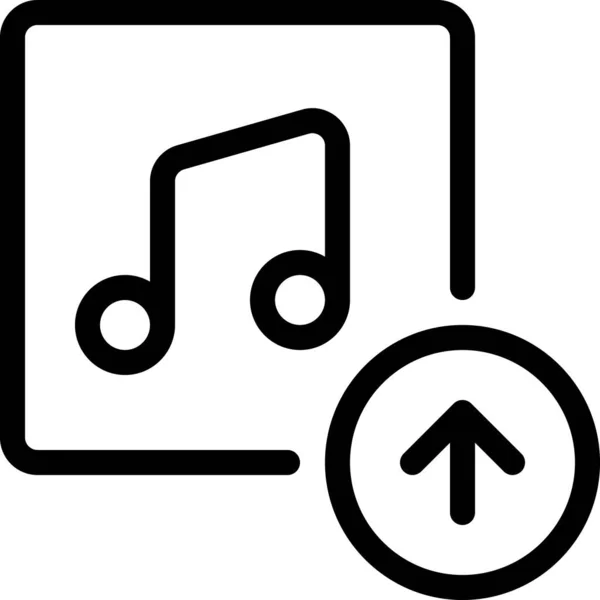 Flecha Icono Música Audio Estilo Esquema — Archivo Imágenes Vectoriales