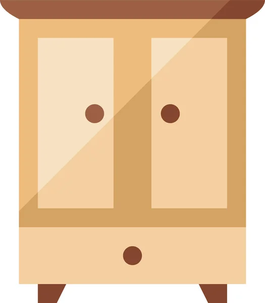 Cabinet Flat Furniture Home Decorations Icon Flat Style — 图库矢量图片