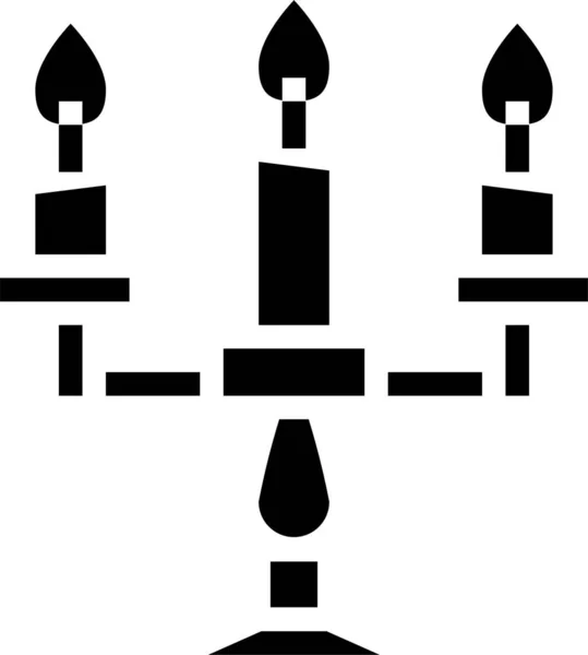 Candelabros Velas Icono Los Muebles Categoría Amor Romance — Archivo Imágenes Vectoriales