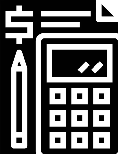 Ikona Kalkulatora Biznesu Bankowego Solidnym Stylu — Wektor stockowy