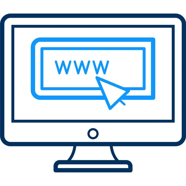 Web Browser Icon Umrissstil Durchsuchen — Stockvektor