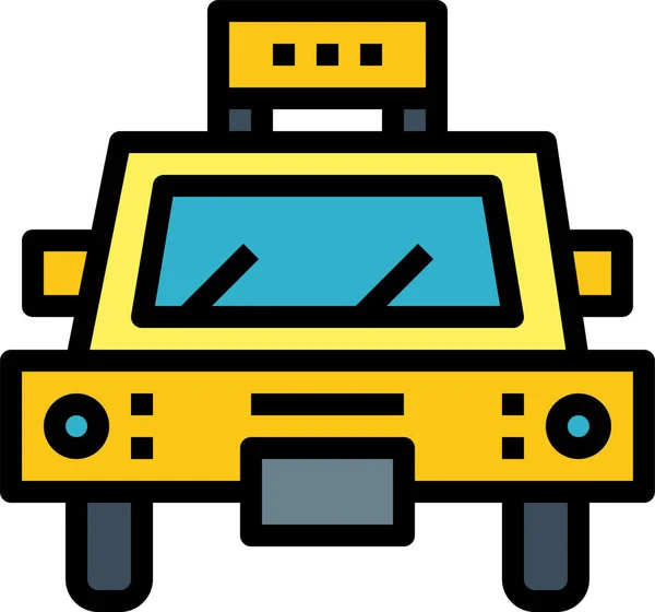 Icône Transport Taxi Automobile Dans Style Contour Rempli — Image vectorielle