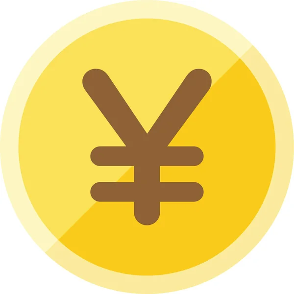 Coin Yen Flat Icon Flat Style — Stock Vector