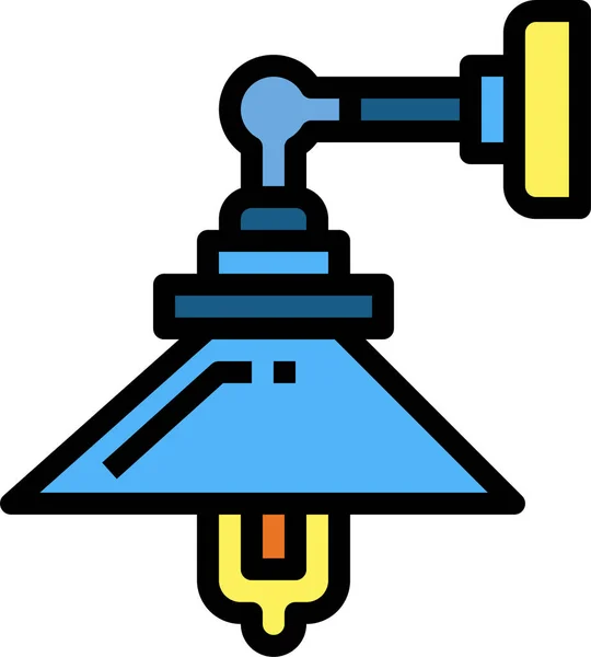 Glühbirne Strom Lampe Symbol Gefüllten Umriss Stil — Stockvektor