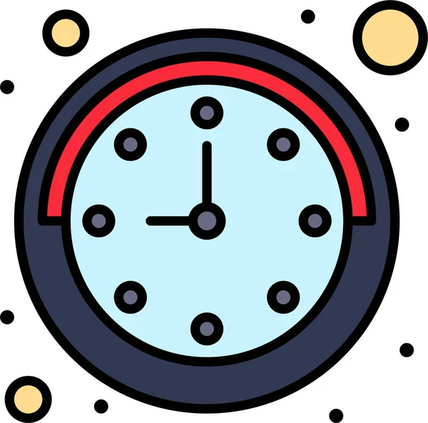 Clock Time Watch Icon Filled Outline Style — Stock Vector