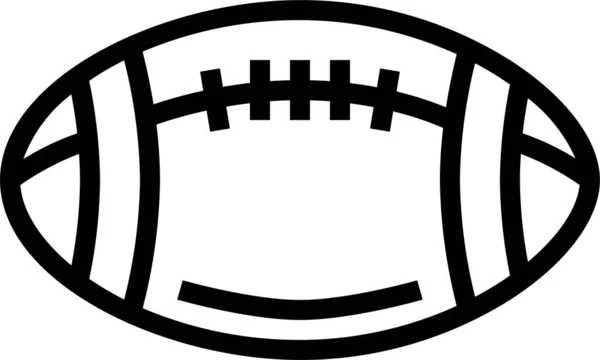 Icône Américaine Football Ballon Dans Style Contour — Image vectorielle