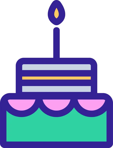 Icono Celebración Pastel Cumpleaños — Archivo Imágenes Vectoriales