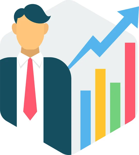 Analyse Carrière Icône Analytique Style Plat — Image vectorielle