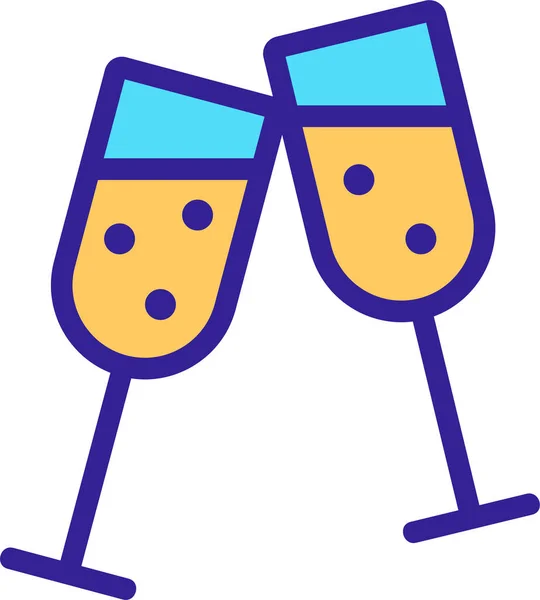 Icône Contour Champagne Alcool — Image vectorielle