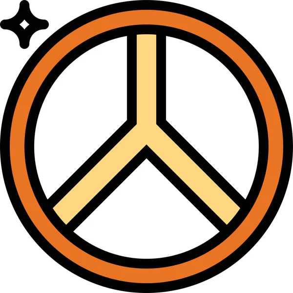 Kultur Friedenszeichen Ikone Ausgefüllter Form — Stockvektor