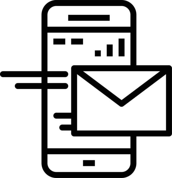 Icono Interfaz Sobre Correo Electrónico Estilo Esquema — Vector de stock