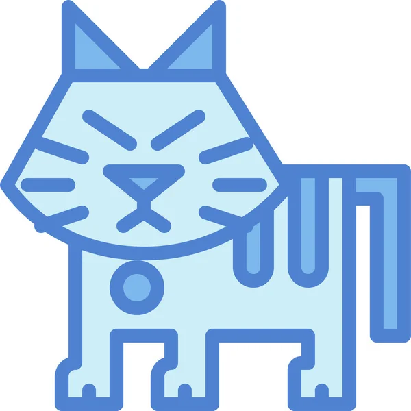 Tier Gestillt Katze Symbol — Stockvektor