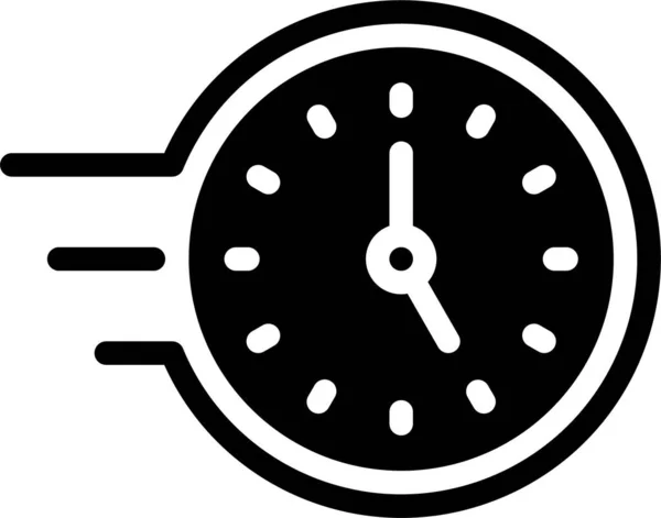 Clock Delivery Fast Icon Solid Style — Stock Vector
