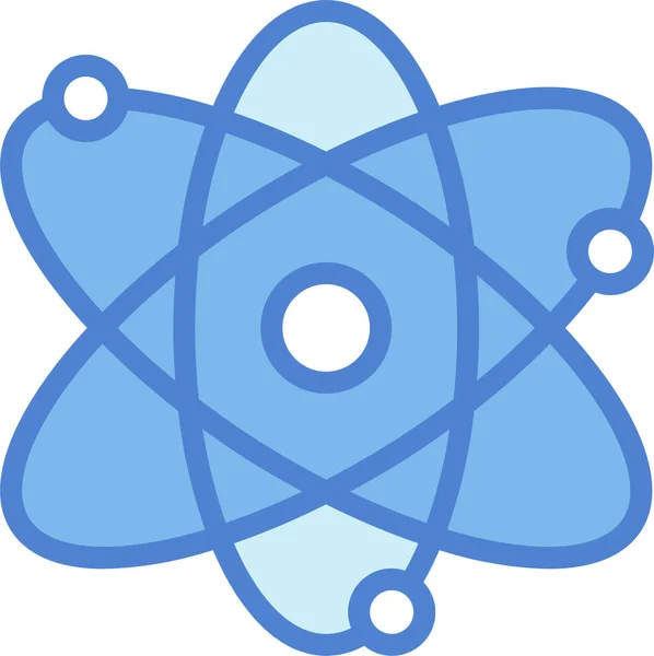 Atomowa Ikona Nuklearna Elektronów Stylu Wypełnionym — Wektor stockowy