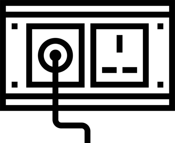 Ikon Plugin Elektronik Koneksi Dalam Gaya Outline - Stok Vektor