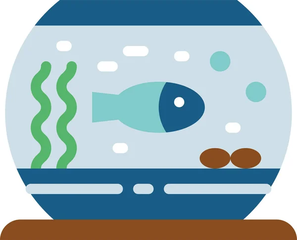 鱼缸金鱼图标 扁平型 — 图库矢量图片