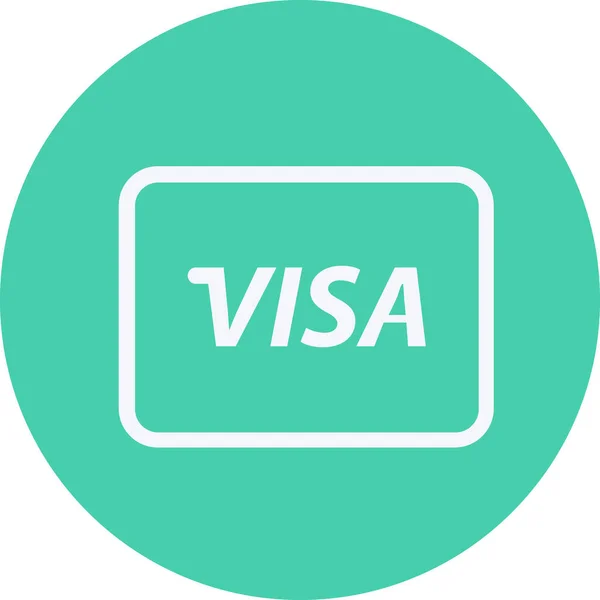 Visa Card Valuta Pictogram Grote Lijnen — Stockvector