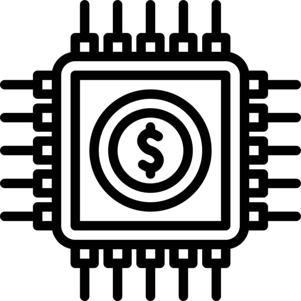 Stock vector cpu money finance icon