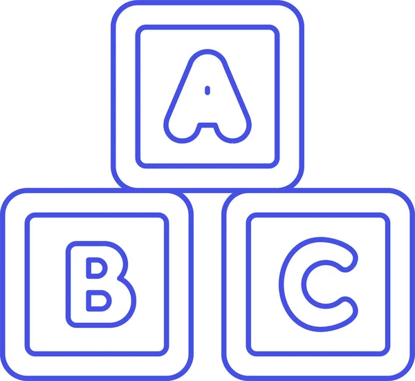 Ikona Bloków Alfabetu Dla Dzieci Kategorii Dom Rodzina — Wektor stockowy