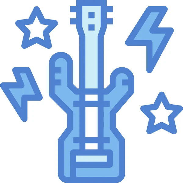 Ícone Guitarra Elétrica Baixo Estilo Esboço Preenchido — Vetor de Stock