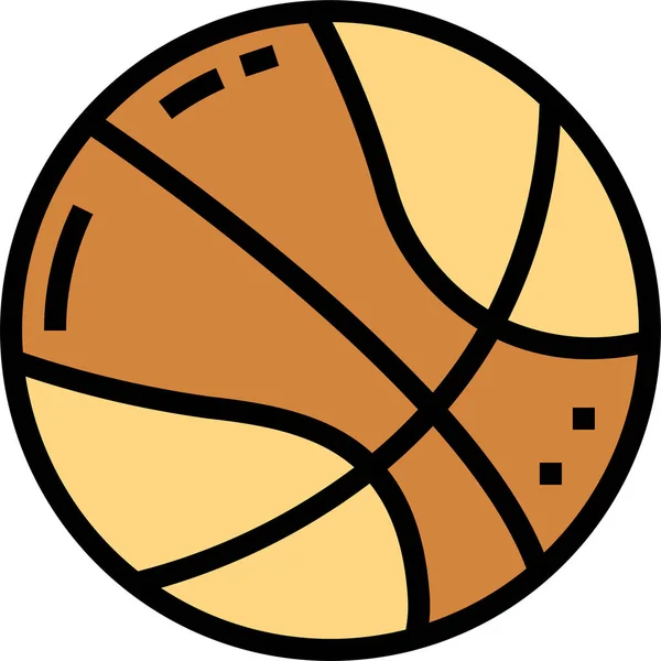Basketutrustning Sport Ikon Fylld Kontur Stil — Stock vektor