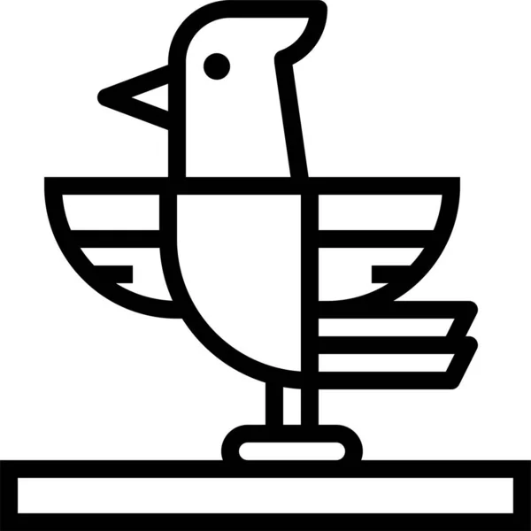 Dieren Vogel Huisdier Pictogram Omtrek Stijl — Stockvector