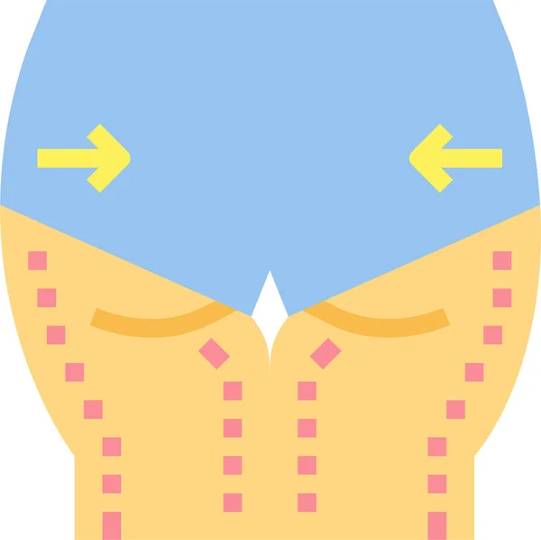Bum Buttocks Cosmetic Icon — Stock Vector