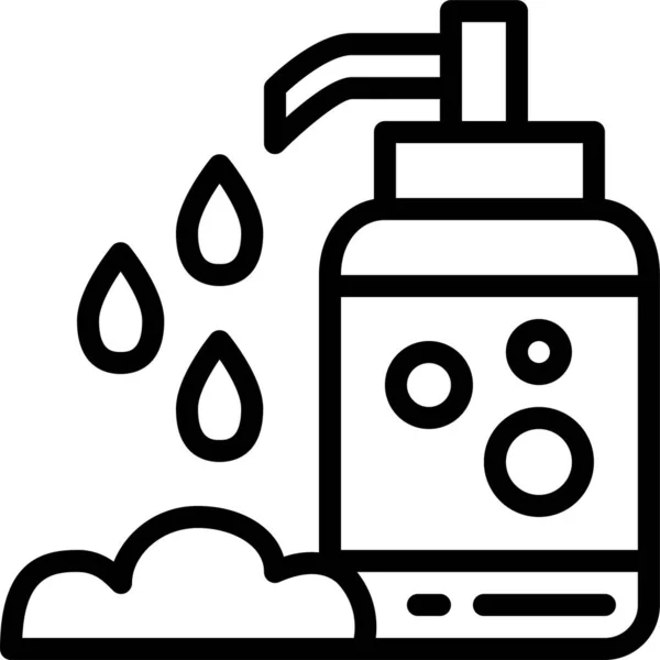 Bottiglia Bagno Icona Shampoo Stile Contorno — Vettoriale Stock