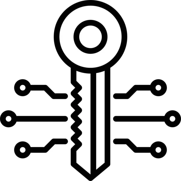Ikona Kybernetického Digitálního Šifrování — Stockový vektor